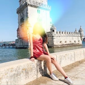 Satin button front romper